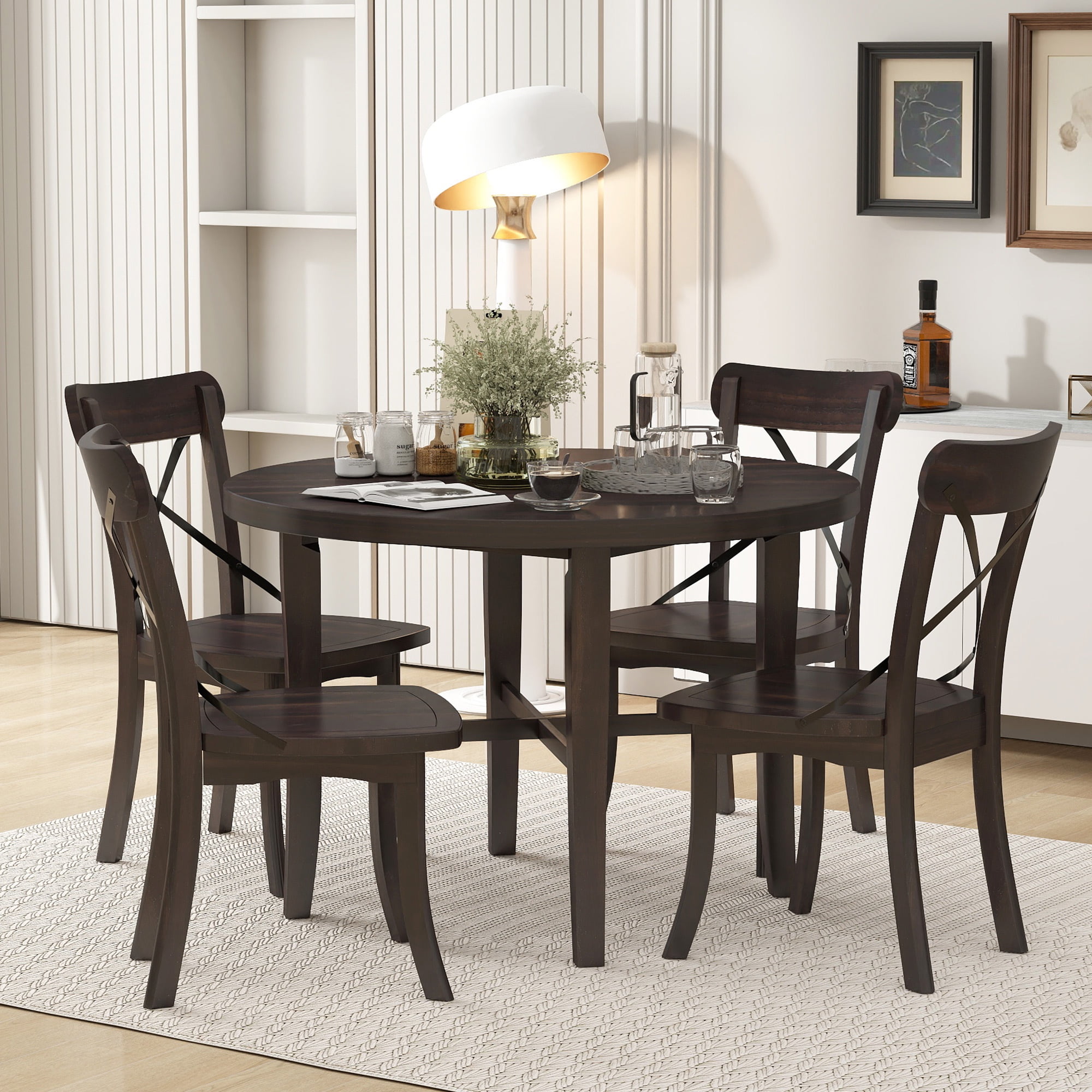 Round Chair Flash Furniture Carrus Rectangular Laminate Dining