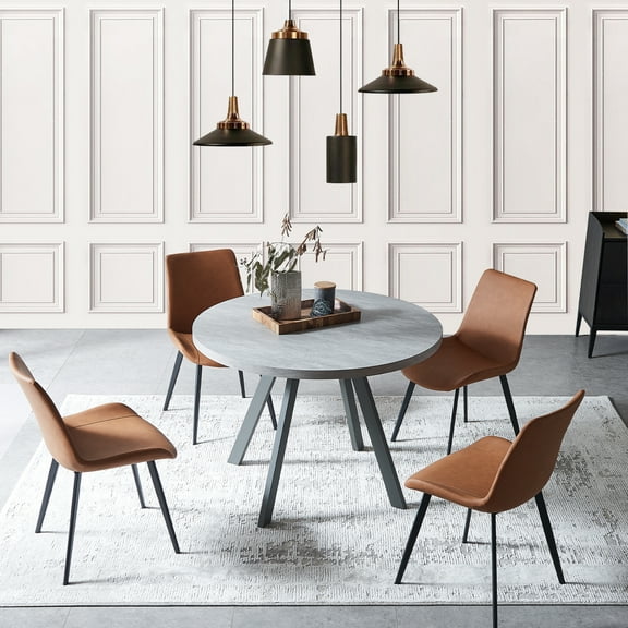 Round Dining Table Set, Mid Century Modern Round Dining Table 35 INCH, Leisure Coffee Table, Saving Space