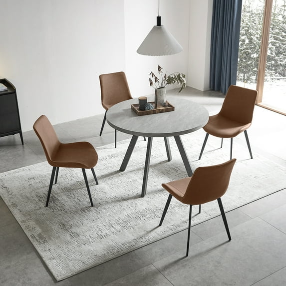 Round Dining Table Set, Mid Century Modern Round Dining Table 35 INCH, Leisure Coffee Table, Saving Space