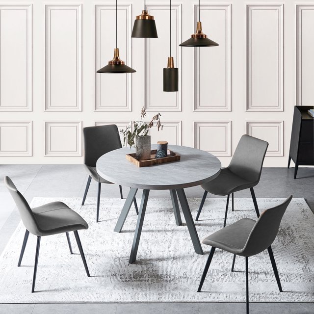 Round Dining Table Set, Mid Century Modern Round Dining Table 35 INCH, Leisure Coffee Table