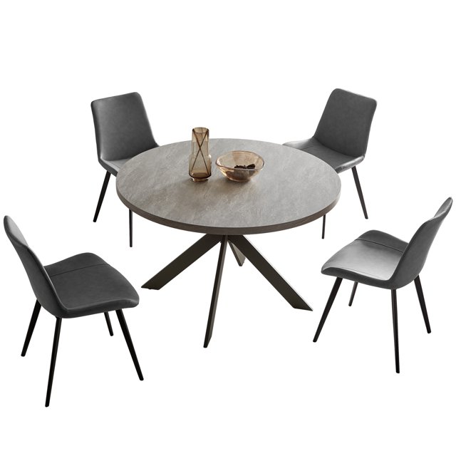 Round Dining Table Set, Mid Century Modern Round Dining Table 47 INCH