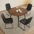 thumbnail image 1 of Round Dining Table Set, Modern Kitchen Table for 4-6 Person, Steel Legs (1 Table 4 Chairs), 1 of 6
