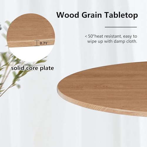 Round Dining Table, Small Dining Table for 2-4 31.5 in, Modern Farmhouse Coffee Table, Small Dinner Table Breakfast Table Tulip Table, Wood Kitchen Table for Small Space/Little Noo