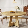 thumbnail image 1 of Round Dining Table Wood Kitchen Table for Dining Room, 47" Dinning Room Tables for 4 Adult, 1 of 7