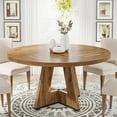 thumbnail image 1 of Round Dining Table for 4, 47 Inch Farmhouse Kitchen Table Small Dinner Table, 1 of 7