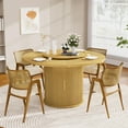 thumbnail image 1 of Round Dining Table for 6, LEGAHOME 55in Kitchen Dining Table with Storage, Wood Circle Pedestal Table for Dining Room, Natural Wood (Only Table), 1 of 9
