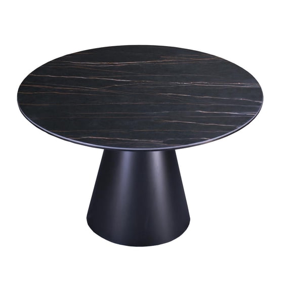 Round Dining Table with Black Ceramic top