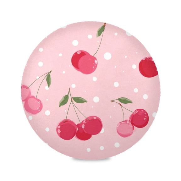 Round Dinner Plate Mat Round Placemat 15.4x15.4inx1 Placemat Table Mat Kitchen Mat Coffee Mat Fabric Thick Strong Wear-Resistant Heat Resistance Bright Cherry Blossom Pattern