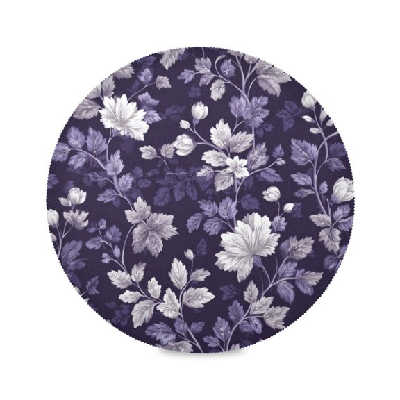 Round Dinner Plate Mat Round Placemat 15.4x15.4inx1 Placemat Table Mat Kitchen Mat Coffee Mat Fabric Thick Strong Wear-Resistant Heat Resistance Colorful Vector Floral Art