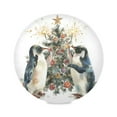 thumbnail image 1 of Round Dinner Plate Mat Round Placemat 15.4x15.4inx1 Placemat Table Mat Kitchen Mat Coffee Mat Fabric Thick Strong Wear-Resistant Heat Resistance Two Christmas Penguins, 1 of 7