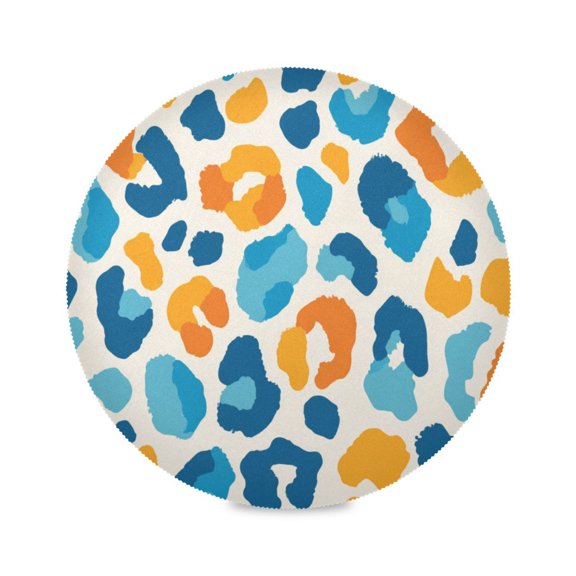 Round Dinner Plate Mat Round Placemat 15.4x15.4inx1 Placemat Table Mat Kitchen Mat Coffee Mat Fabric Thick Strong Wear-Resistant Heat Resistance Vector Blue Spot Pattern