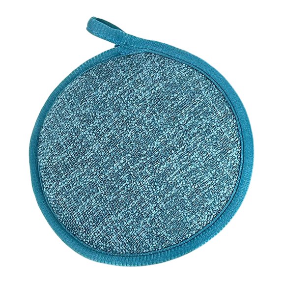 Round Dish Scrub Sponges, 5.51 inch Non‑Scratch Scouring Pads with Hanging Loop, Reusable Microfiber Cleaning Pads, Dual‑Sided Kitchen Scrubber for Pots and Cookware, Household Washing Tool