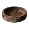 thumbnail image 1 of Round Distressed Wood Candle Tray, Rustic Farmhouse Decor for Coffee Table, Bathroom Vanity & Home Centerpieces, Candle Holder Tray Home Decor - 6 Inch, 1 of 6