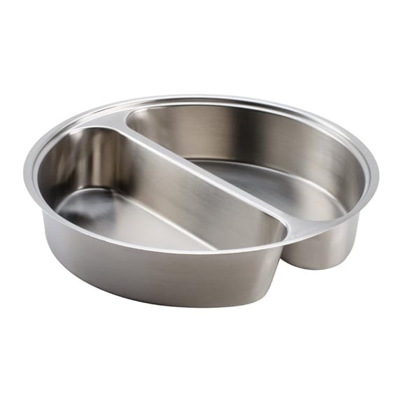 Round Divided Food Pan, Stainless Steel Medium