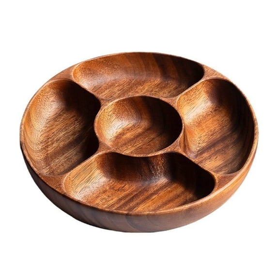 Round Divided Servings Tray Nut Holder Serving Dishes Dried Fruit Tray Appetizers Tray Platters Easy to Clean