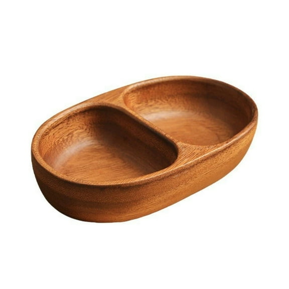 Round Divided Servings Tray Wood Nut Holder Serving Dishes Dried Fruit Tray Appetizers Tray Dish Platters Easy to