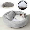thumbnail image 1 of Round Dog Bed Thickened Cozy Kennel Mattress Donut Style Pet Sleeping Nest Support Pillow Bolster Edge Calming Bed Warm Soft Cushion Mat for Small Dogs Cats Indoor Crate Car Travel Rest, 1 of 8