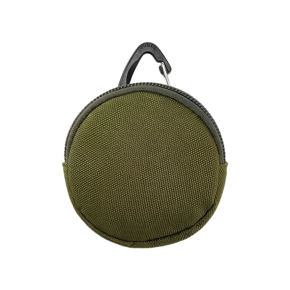 Round Dog Training Treat Pouch With Carabiner Clip Zipper Closure Portable Pocket Sized Snack Bag For Outdoor Walking Training Travel(Green-7.5cm)