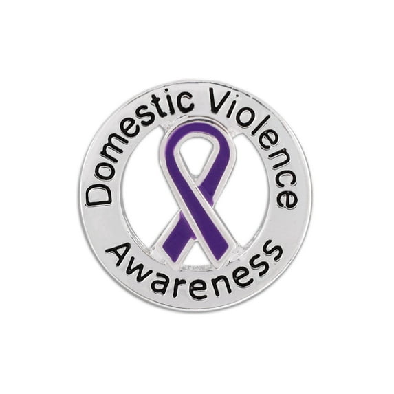 Round Domestic Violence Awareness Ribbon Pins