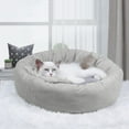 thumbnail image 1 of Round Donut Cat and Dog Cushion Bed with Pillow Washable Small Pet Bed 20in Anti Anxiety Round Fluffy Plush Cat Bed (14inch), 1 of 8