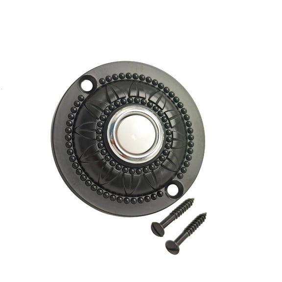 Round Doorbell Button Replacement with Light Low Electric Operate Weatherproof Metal Elegant Entrance Doorbell for Home