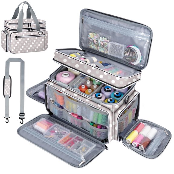 Round Dot Medium Double Layer Craft & Hobby Storage Bag