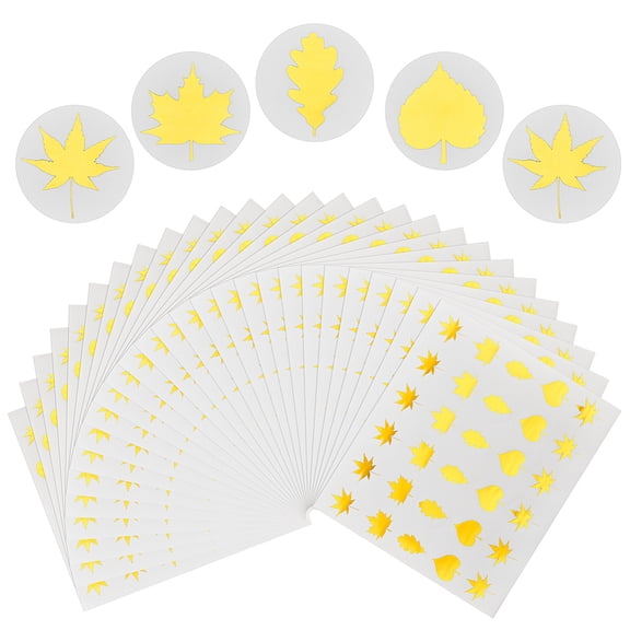 Round Dot Paper Sealing Stickers Self-Adhesive Gift Decals for Packaging Gold Color Leaf 150x164x0.2mm Sticker: 25mm 30pcs/sheet DIY