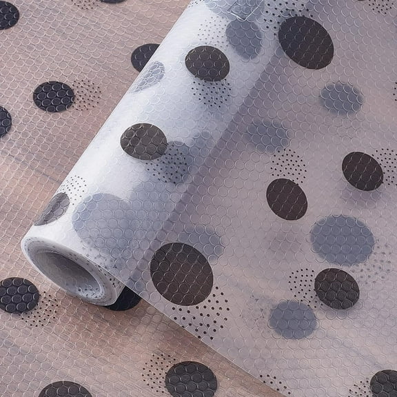 Round Dot Shelf Liner Kitchen Clear Drawer Liners Cabinet Mats Non Adhesive PEVA Shelf Liners Non-Slip Washable Waterproof Oilproof Pad Protectors for Fridge Closet Cupboard 11.81x118.11in 1pc