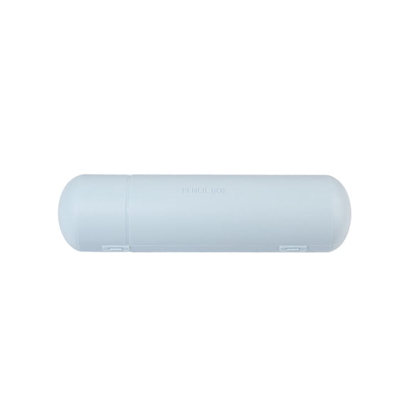 Round Double Layer Pencil Box, Open Compartment Pencil Case, Large Capacity Portable Stationery Storage Box for Office and Travel, Cute Desk Organizer, Heavy-Duty Learning Supplies,Light Blue