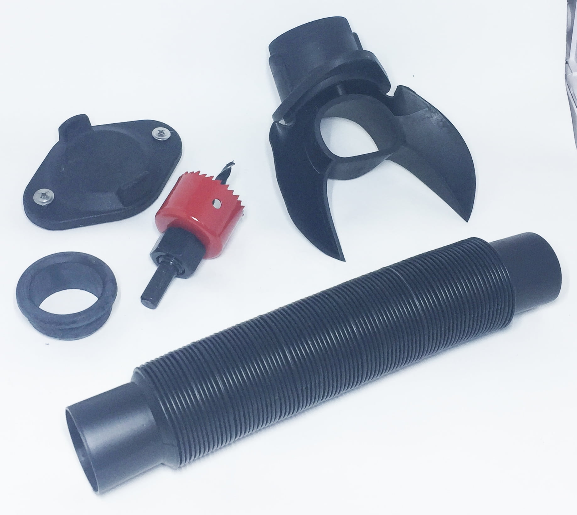 Round Downspout Rain Barrel Kit: 3 and 4 " Diverter, Winter Cover, Hose Seal , Hose, Screw pack, Hole Saw