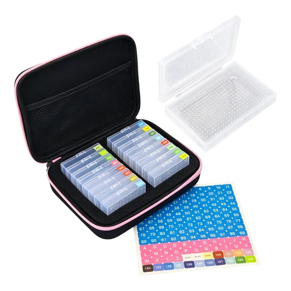 Round Drill Storage Box With Sorting Trays, Craft Organizer Case For Diamond Painting Drills Beads Rhinestones And Small Diy Supplies, Portable Compartment Storage For Craft Projects And Travel,16pc