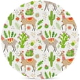 thumbnail image 1 of Round Drink Coasters, 1 Pcs Beautiful Llama and Cactus Absorbent Ceramic Coaster with Cork Base for Coffee Cups Housewarming Gift for Home Decor, 1 of 6