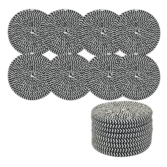 Round Drink Coasters | Absorbent Woven Coasters | Heat Resistant Coasters for Coffee Table | Housewarming Gift | 8 Piece Set with Holder