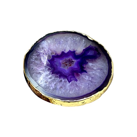 Round Drink Rest Agate Stone Cup Mat Single Piece for Tabletop Placement on Desk, Coffee Table, or Tea Corner Use