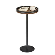 Round Drink Table,Small Pedestal Table,Small Round Side Table for Narrow Spaces,Martini Table for Living Room, Bedroom, 