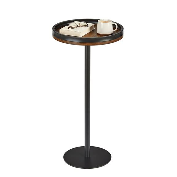 Round Drink Table,Small Pedestal Table,Small Round Side Table for Narrow Spaces,Martini Table for Living Room, Bedroom, Bathroom,Balcony
