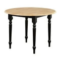 thumbnail image 1 of Round Drop-Leaf Dining Table, Black/Natural, 1 of 2