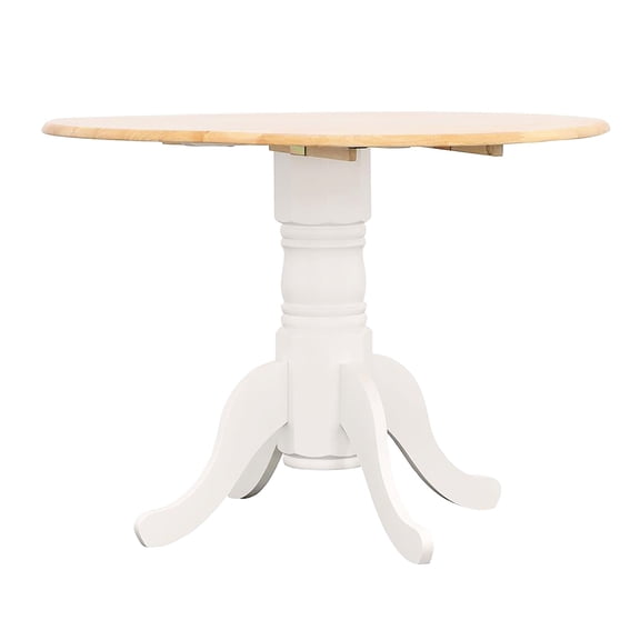 Round Drop - Leaf Dining Table with Pedestal Support / Stable for Family Meals