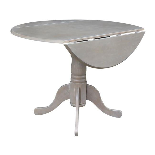 Round Dual Drop Leaf Pedestal Dining Table - White - Walmart.com