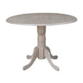 thumbnail image 1 of Round Dual Drop Leaf Pedestal Dining Table in Washed Gray Taupe, 1 of 8