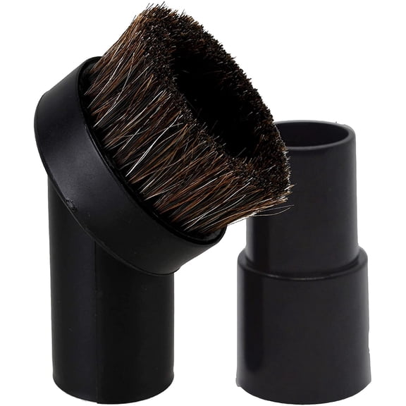 Round Dust Brush 25mm Soft Horse Hair 1.25 Vacuum Attachment Replacement with 1-1/4" to 1-3/8 Horse Adapter