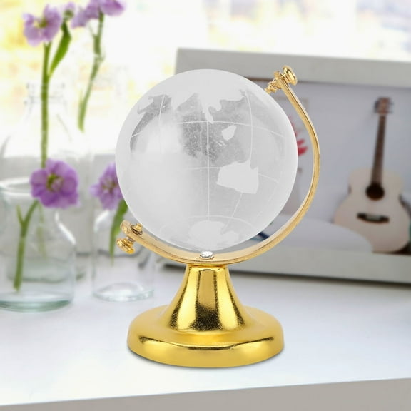 Round Earth Globe World Map Crystal Glass Ball Sphere Home Office Decor Gift, Crystal Quartz Sphere, Magic Crystal Sphere