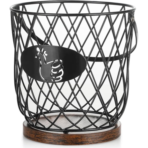 Round Egg Basket for Gathering Fresh Eggs, Metal