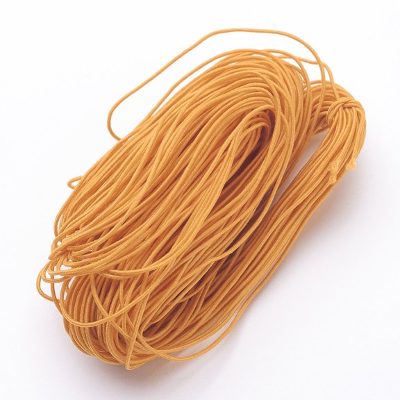 Round Elastic Cord Made of Rubber Wrapped by Fibre Orange 1mm 25.15~27.34 yards(23~25m)/bundle
