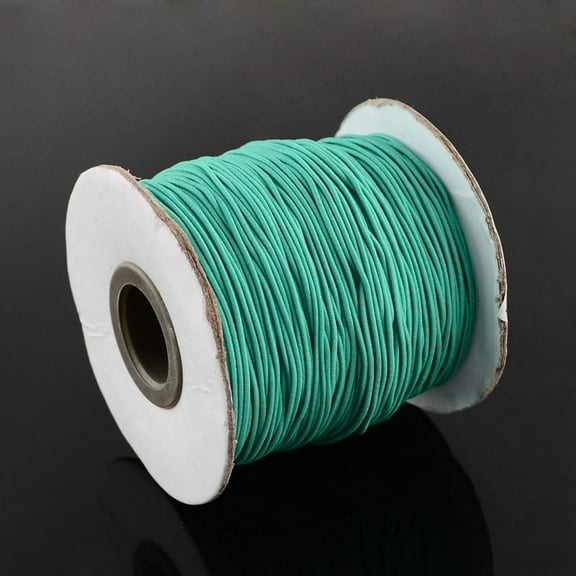 Round Elastic Cord with Nylon Outside and Rubber Inside Light Sea Green 1mm about 109.36 yards(100m)/roll