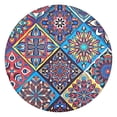 thumbnail image 1 of Round Elastic Edge Tablecloth, Waterproof and Wipeable, 44", Boho Mandala Pattern, Perfect for Dining or Camping, 1 of 4