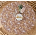 thumbnail image 1 of Round Elastic Edged Vinyl Tablecloth with Flannel Backing – Waterproof Oil-Proof PVC Fitted Table Cloth Plastic Cover (Fits Tables up to 40" - 44" Diameter), 1 of 4