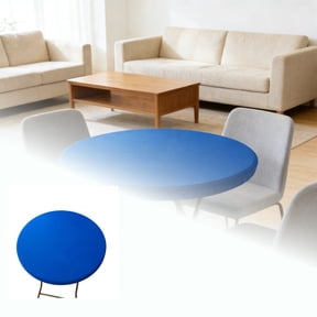 Round Elastic Fitted Tablecloth for 30 Inch Table - 2.5ft Stretch Spandex Table Top Cover, Windproof & Washable for Kitchen, Dining, Picnic, Patio, and Party Use