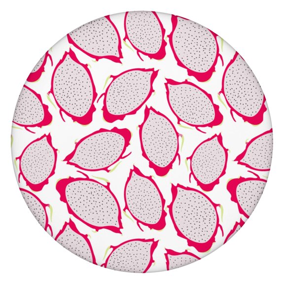 Round Elastic Tablecloth with Pitaya Dragon Fruit Tropical Print - Waterproof Fitted Table Cover for Outdoor Dining, Windproof Spill-Proof Scratch-Resistant Fabric, Cute Kawaii Aesthetic Design