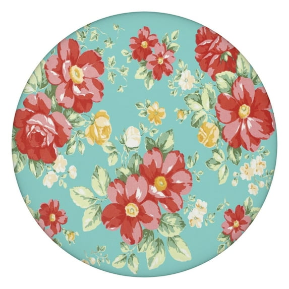 Round Elastic Tablecloth,Waterproof Table Cover,Pioneer Pink Peel Table Cloth Fits 36"-44" Round Tables for Dinner Outdoor Picnic Flowers